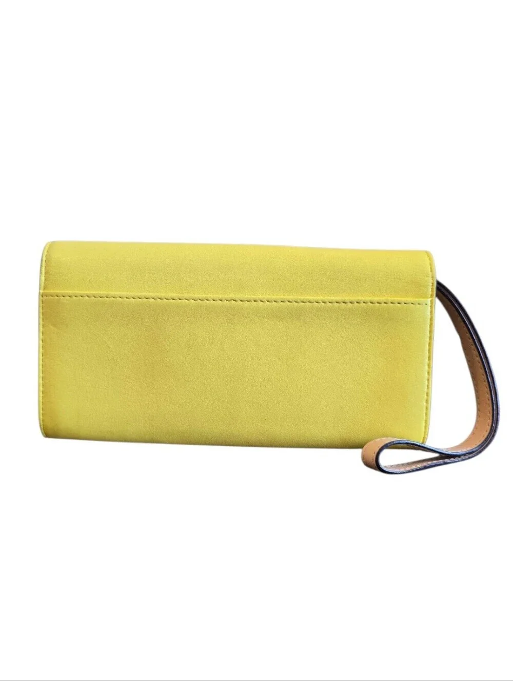 Kate Spade Mara Hampton Road Yellow Leather Turn Lock Wristlet Clutch Wallet